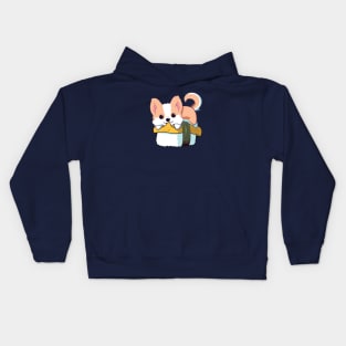 Corgi on a tamago sushi Kids Hoodie